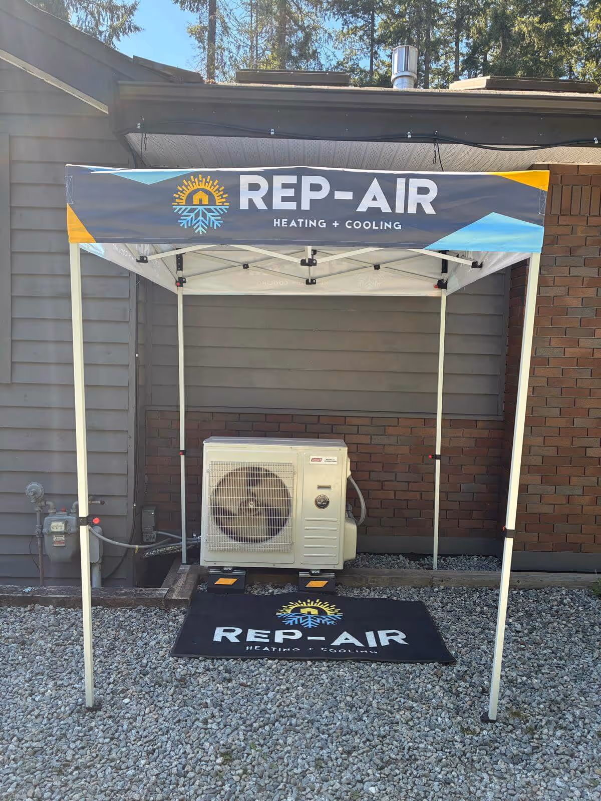 A heat pump installed by Rep-Air Heating and Cooling at a Fraser Valley home