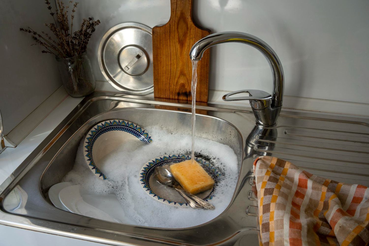 slow draining sink